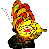 Werfactory® Tiffany Butterfly Lamp Cute Small Fairy Flying Wings Colorful Stained Glass Warm Light