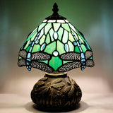 Werfactory® Tiffany Table Lamp Green Dragonfly Style Stained Glass Lamp Mushroom Lamp