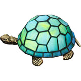 Werfactory® Tortoise Tiffany Turtle Lamp Sea Blue Stained Glass Table Lamp Cute Animal Night Light