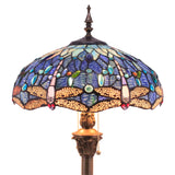 Stained Glass Standing Lamps Werfactory® Tiffany Floor Dragonfly Blue Reading Light