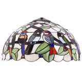 Tiffany Lampshade Replacement Werfactory® W16H7-inch Colorful Stained Glass Birds Style Shade