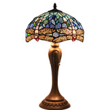 Stained Glass Lamps Werfactory® Sea Blue Dragonfly Tiffany Table Desk Light