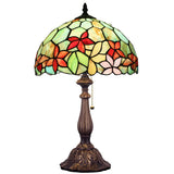 Werfactory® Tiffany Style Lamp W12H19 Inch Stained Glass Flower Table Lamp