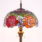 Tiffany Floor Lamps Werfactory® Red Yellow Rose Stained Glass Standing Reading Light
