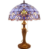 Tiffany Style Lamp Werfactory® Blue Purple Stained Glass Lavender Light