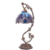 Tiffany Style Lamp Werfactory® Stained Glass Table Lamp Blue Dragonfly