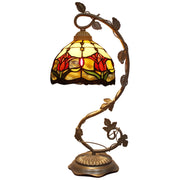 Tiffany Table Lamp Werfactory® Red Stained Glass Tulip Bedside Lamp