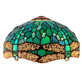 12 inch Green Blue Stained Glass Dragonfly Lampshade Only Werfactory®  Fit for Tiffany Table Lamp