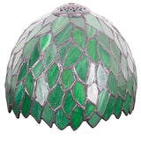 8" Tiffany Leaf Shade Werfactory® Green Glass Shade