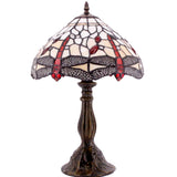 Tiffany Bedside Table Lamp Werfactory® Amber Cloudy Stained Glass Light