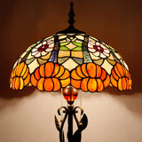 Werfactory® Tiffany Floor Lamp,Orange Flower Stained Glass Floor Lamp