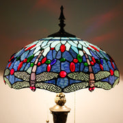 Stained Glass Floor Lamps Werfactory® Blue Tiffany Dragonfly Standing Reading Light
