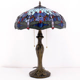 Stained Glass Lamp Shade Replacement Werfactory® Tiffany 16X8 Inch Sea Blue Dragonfly Style Lampshade Only