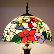 Tiffany Floor Lamps Werfactory® Hummingbird Amber Stained Glass Standing Reading Light