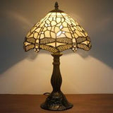 Tiffany Style Lamps Werfactory® Bedside Table Lamp Cream Stained Glass