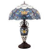 Stained Glass Lamp Shade Only Werfactory® Tiffany Lampshade Replacement 16X8 Inch Blue Lotus Flower