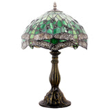 Tiffany Table Lamps Werfactory® Green Stained Glass Dragonfly Light