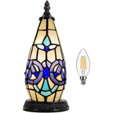 Werfactory® Tiffany Table Lamp Lighthouse Stained Glass Christmas Tree Navy Baroque Light