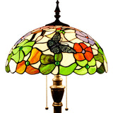 Werfactory® Tiffany Floor lamp, 70 inches high Butterfly Style Stained Glass Light