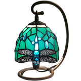 Werfactory® Tiffany Night Light, Stained Glass, Mix-Color Dragonfly Table Lamp