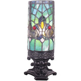 Werfactory® Small Tiffany Lamp Stained Glass Table Lamp Green Victorian Style Desk Light