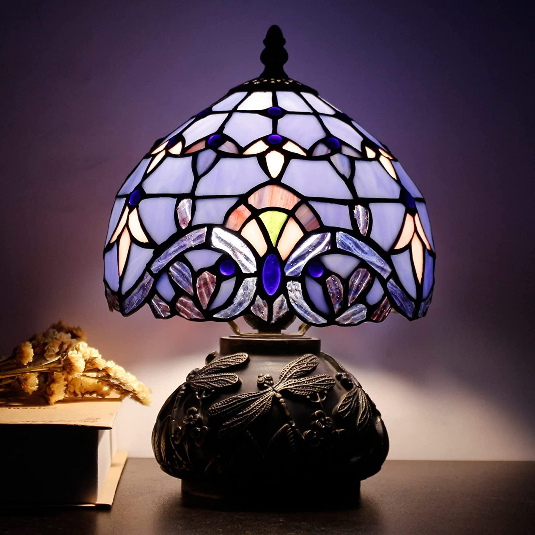 parfume Renovering Smuk kvinde Werfactory® Tiffany Table Lamp Baroque Style Stained Glass Mushroom Type  Lamp – Werfactory.com