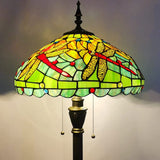 Werfactory® Tiffany Floor Lamp W16H70 Inch Stained Glass Dragonfly Style Reading Lamp