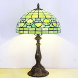 Werfactory® Tiffany Table Lamp W12H19 Inch Green Heart-Shaped Stained Glass Lamp