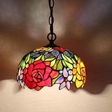 12 inch Rose Stained Glass Lampshade Only Werfactory®  Fit for Tiffany Table Lamp