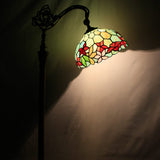 Werfactory® Tiffany Floor Lamp Stained Glass Flower Arched Gooseneck Reading Light