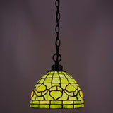 Werfactory® Small Tiffany Style Plug in Pendant Light Mini Stained Glass Chandelier