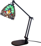 Werfactory® Tiffany Swing Arm Lamp Adjustable Stained Glass Victorian Style