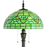 Werfactory® Tiffany Floor Lamp W16H70 Inch Green Stained Glass Apple Style Reading Lamp