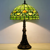 Werfactory® Tiffany Style Table Lamp W12H19 inch Green Stained Glass Antique Light