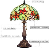 Werfactory® Tiffany Style Lamp W12H19 Inch Stained Glass Flower Table Lamp