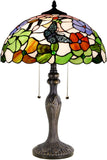 Werfactory® Tiffany Table Lamp 24 Inch Stained Glass Butterfly Style Reading Lamp