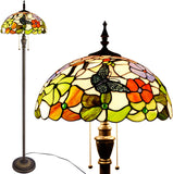 Werfactory® Tiffany Floor lamp, 70 inches high Butterfly Style Stained Glass Light