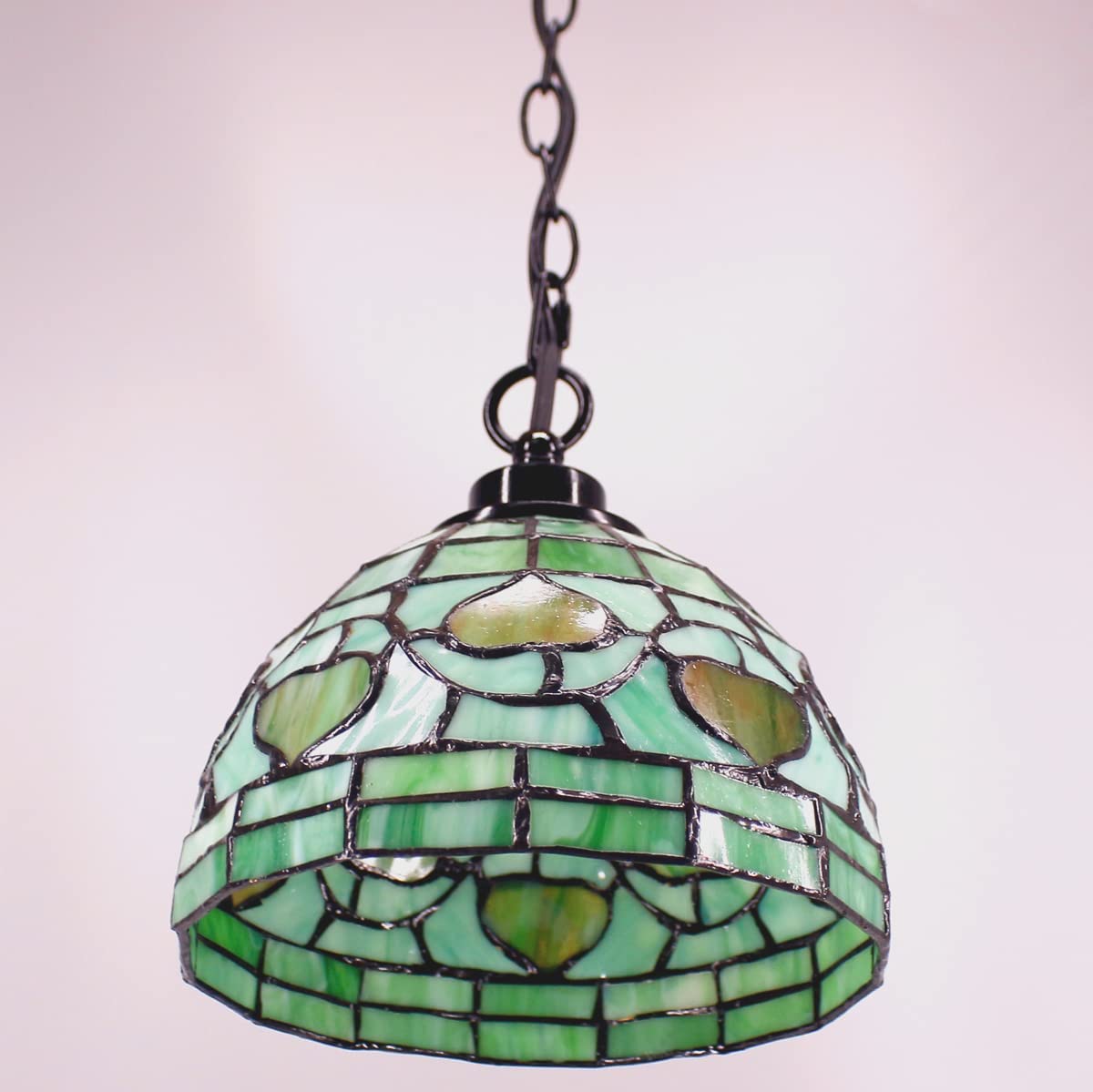 Werfactory® Small Tiffany Style Plug in Pendant Light Mini Stained Glass Chandelier