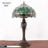 12 inch Green Dragonfly Light  Stained Glass Lampshade Only Werfactory®  Fit for Tiffany Table Lamp