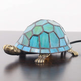 Werfactory® Tortoise Tiffany Turtle Lamp Sea Blue Stained Glass Table Lamp Cute Animal Night Light