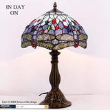 12 inch Blue Stained Glass Dragonfly Lampshade Only Werfactory®  Fit for Tiffany Table Lamp