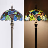 Werfactory® Tiffany Floor Lamp W16H70 Inch Stained Glass Grapes Style Reading Lamp