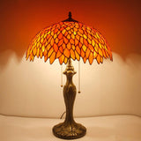 Tiffany Lampshade Replacement Werfactory® W16H7-inch Red Wisteria Stained Glass Shade