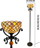 Werfactory® Tiffany Floor Lamp Stained Glass Fish Scales Torchiere Light