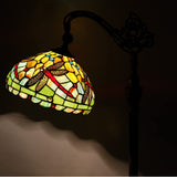 Werfactory® Tiffany Floor Lamp Stained Glass Dragonfly Arched Gooseneck Reading Light