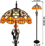 Werfactory® Tiffany Floor Lamp,Orange Flower Stained Glass Floor Lamp