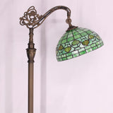 Werfactory® Tiffany Floor Lamp Green Stained Glass Apple Arched Gooseneck Reading Light