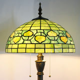 Werfactory® Tiffany Floor Lamp W16H70 Inch Green Stained Glass Apple Style Reading Lamp