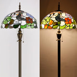 Werfactory® Tiffany Floor lamp, 70 inches high Butterfly Style Stained Glass Light