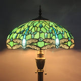 Werfactory® Tiffany Floor Lamp Blue Stained Glass Dragonfly Style Reading Lamp